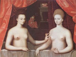 School of Fontainebleau Gabrielle d'Estrees and One of Her Sisters (mk05)